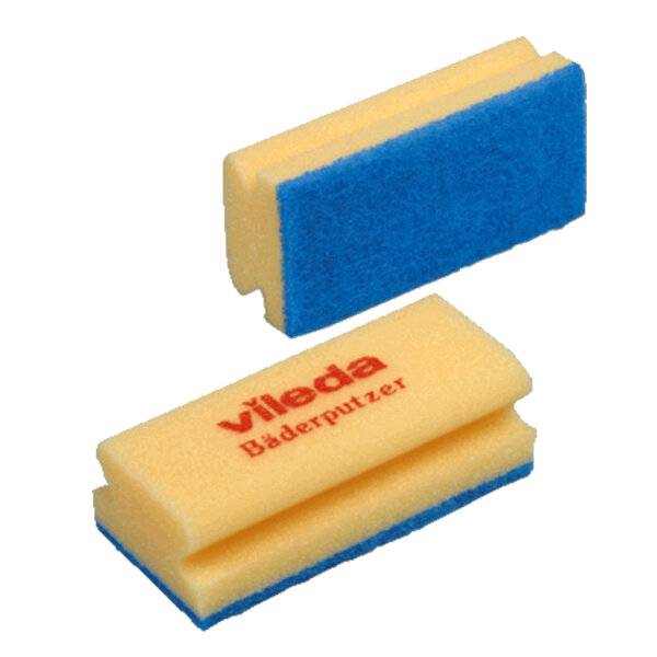 Vileda - Bäderputzer Gr.1 7x15cm, 10 Stück pro Packung, Blau-Gelb