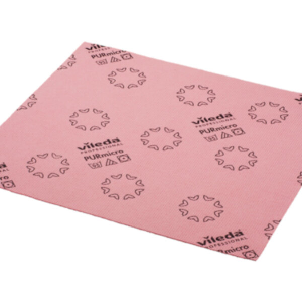 Vileda - PURmicro Active 38x35cm rot Microfasertuch 240g, 5 Stück pro Packung