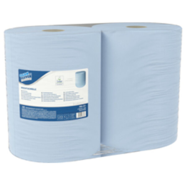 Clean and Clever - PRO251 Wischtuch 38x36cm 2lg 2Rll à 1000Tücher Industrie-/Putztuchrolle blau