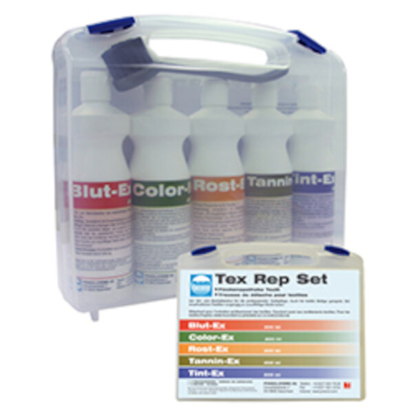 Pramol - Tex Rep Set Fleckenapotheke Vor- u. Nachdetachur Textilreinigungsset Koffer 5 x 200ml