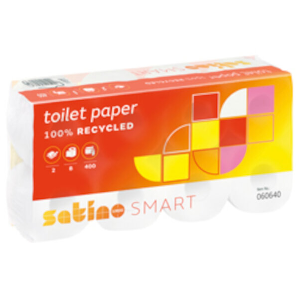 Wepa - Satino Smart weiß 2lg Toilettenpapier 6x8Rll à 400Bl Recyclingpapier