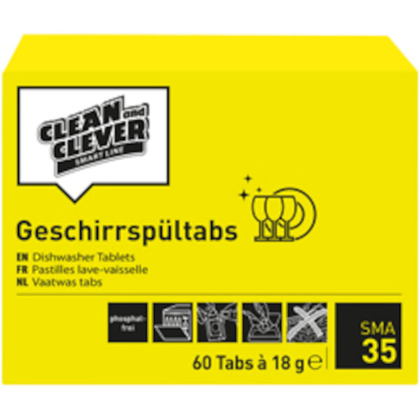 Clean and Clever - SMA35 Geschirrspültabs phosphatfrei 60x18gTab (5)