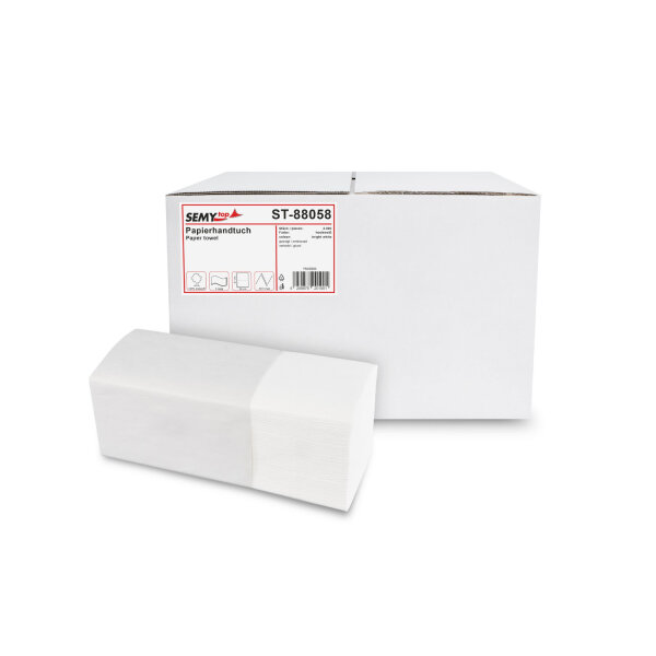 EMT - SemyTop Falthandtuch weiß 2-lg. V-Falz 21x24 cm