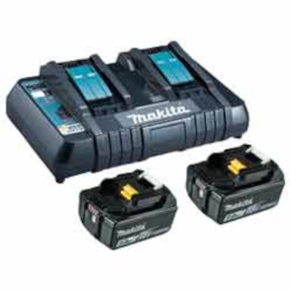 Makita - Power Source Kit Li 18V 2xAkku BL1850B 5Ah/1xDoppel-Schnellladegerät DC18RD