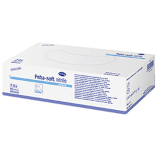 Hartmann - HM Peha-soft Nitril guard XL U - Handschuh puderfrei 100Stk verlängerte Stulpe blau (10)