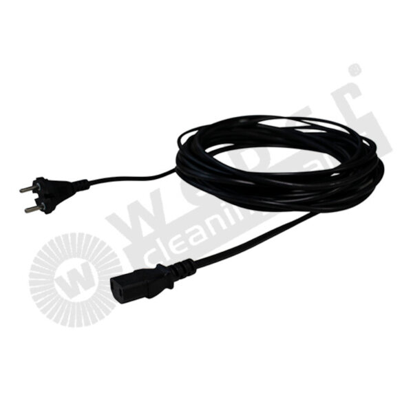 Weber - Netzkabel - Schuko Stecker / Kaltgerätestecker 10 Meter / 2 x 1,0 mm² - PVC ummantelt, Farbe schwarz