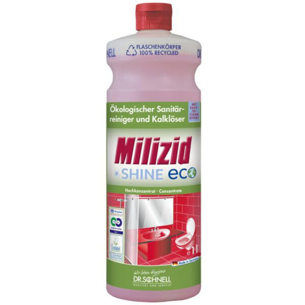 Dr.Schnell - Milizid Shine Eco Sanitärreiniger 1l ökologischer Sanitärreiniger und Kalklöser m. Langzeitglanz (12)