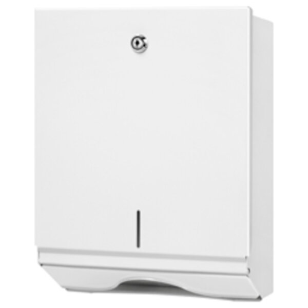 Wepa - Falthandtuchspender small Metall weiß mit Zylinderschloß 260x126x340mm