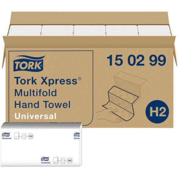 Tork - Xpress weiß 21x24cm2lg H2 Multifold Handtuch 20x237Tücher Universal Recycling