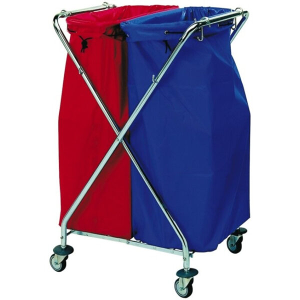 Oehme - Abfallwagen X-form glanzverzinkt 2 x 120L Halterahmen